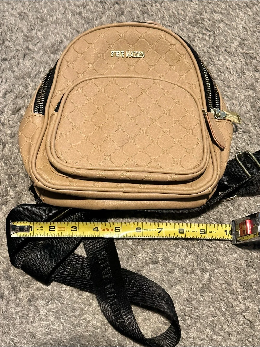 Steve Madden Beige Mini Backpack Purse